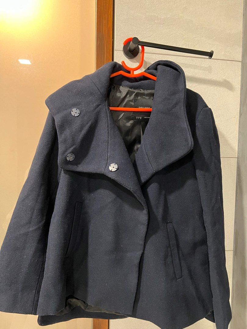 Zara short coat with stripes deals