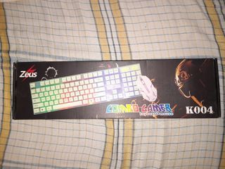 Zeus K004 (Arc-Angle) Colorful LED Illuminated Backlight Gaming Keyboard and Mouse Bundle (free mousepad)