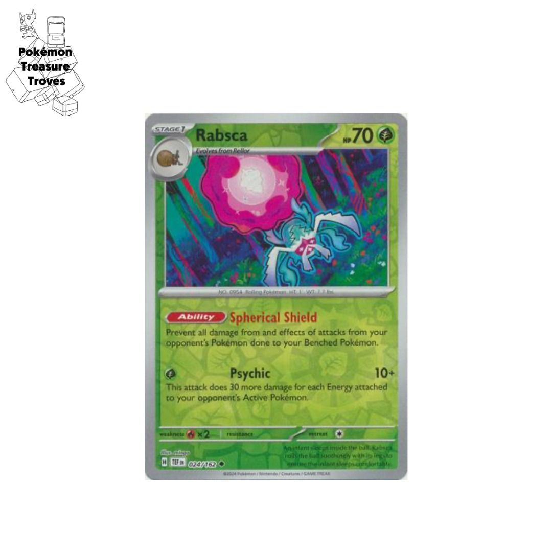 0.70] Pokemon Scarlet & Violet Temporal Forces Rabsca Reverse Holo Card,  Hobbies & Toys, Toys & Games on Carousell