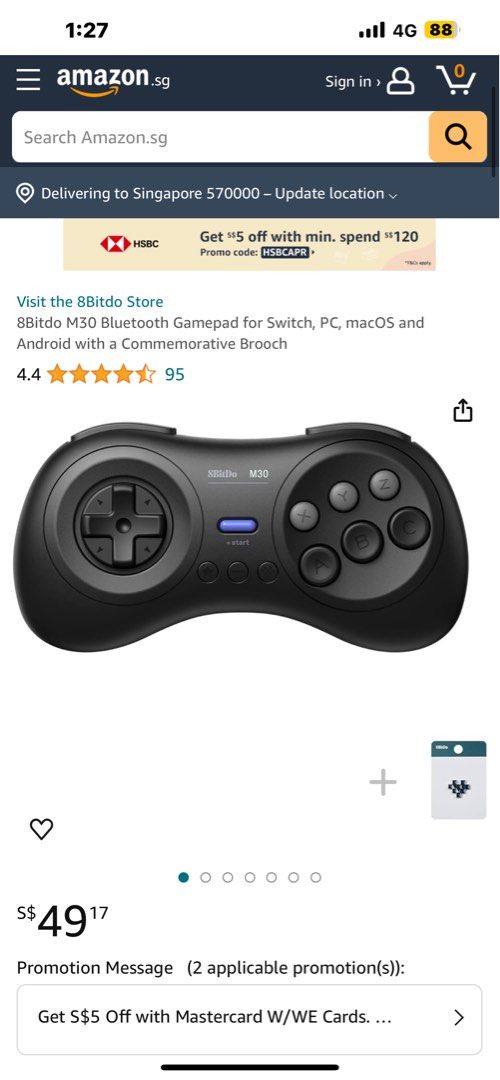 8Bitdo M30 Bluetooth Gamepad for Nintendo Switch, PC, macOS and