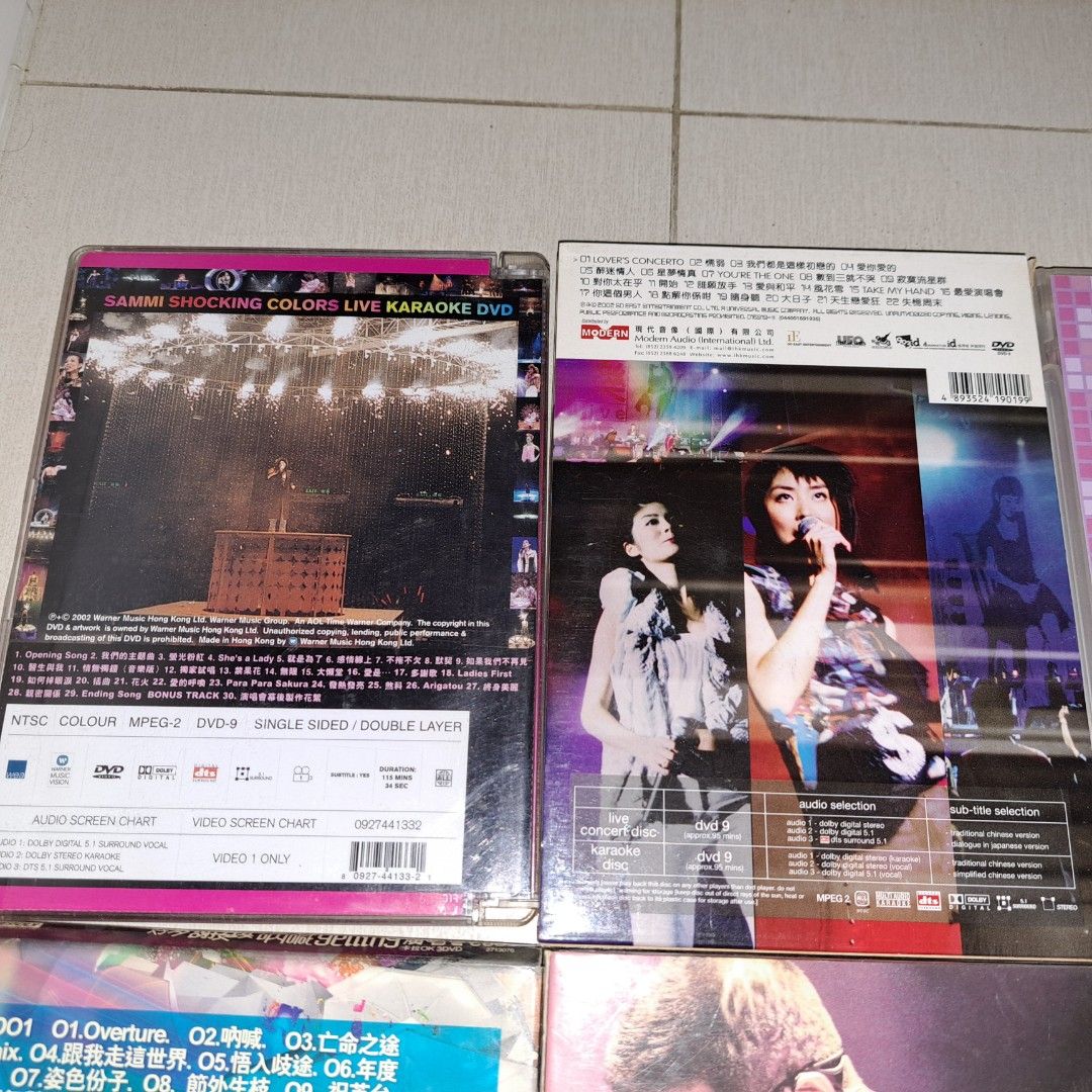 演唱會及卡拉OK DVD 8隻全走不散- $100 (鄭秀文，陳慧琳，楊千嬅 