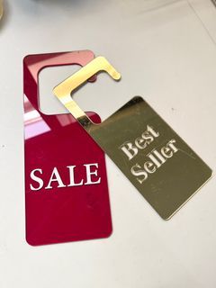 Acrylic Sign mirror Gold Color Hanging New arrivals For Shop Door Clothes Rack