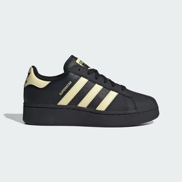 Adidas Superstars XLG Black Yellow Women s Fashion Footwear Sneakers on Carousell