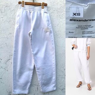 Alexander wang white logo print track pants