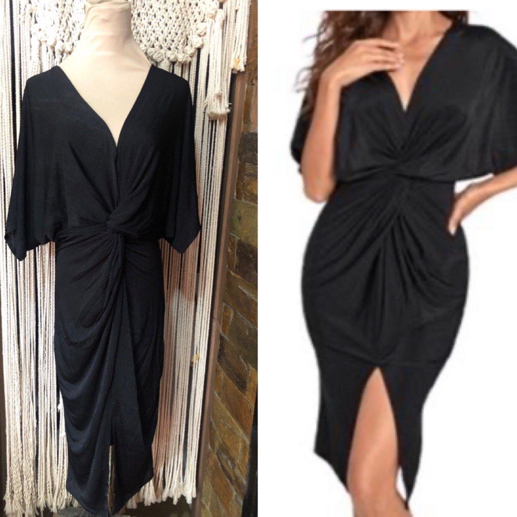 Amazon brand super stretch overlapping dress Women s Fashion Dresses Sets Dresses on Carousell