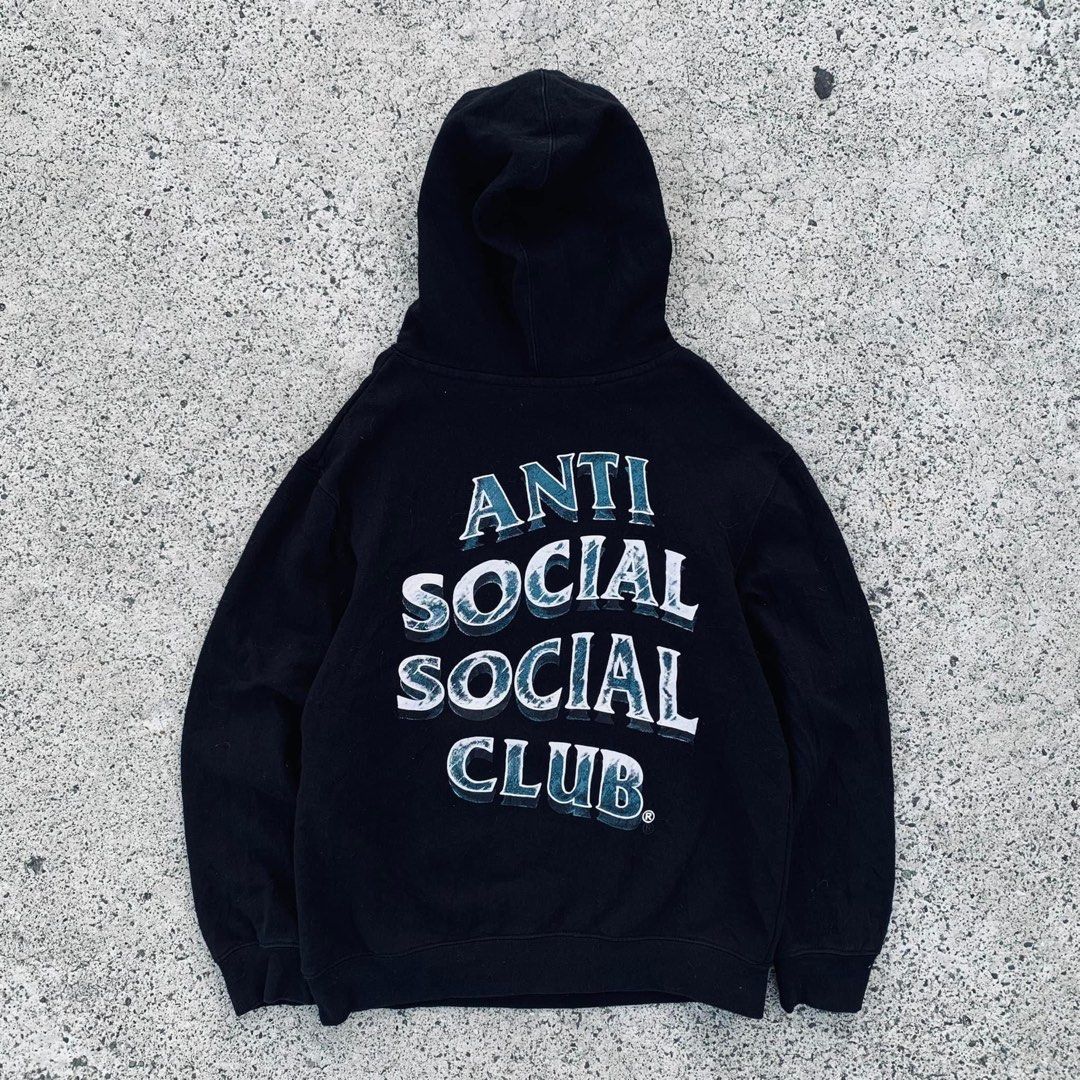 Anti social club hoodie with big print backhit (Category: Coats, Jackets and Outerwear) located in Alegria. Submitted by thriftluck (Listing ID 1297088190, Image 1). Description: Colorate-9.5/10 No issue Length-25.5 Width-21 Fixed price!!.