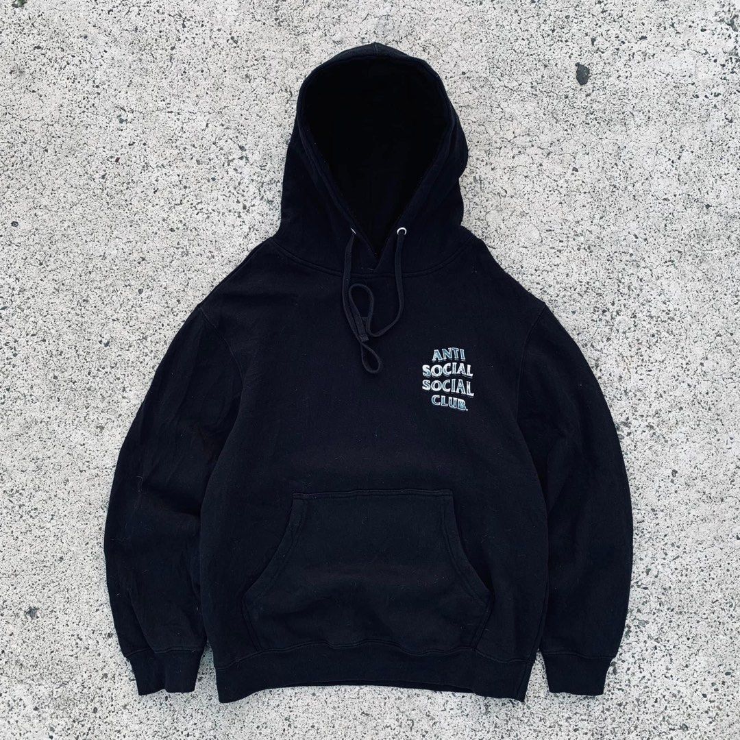 Anti social club hoodie with big print backhit (Category: Coats, Jackets and Outerwear) located in Alegria. Submitted by thriftluck (Listing ID 1297088190, Image 2). Description: Colorate-9.5/10 No issue Length-25.5 Width-21 Fixed price!!.