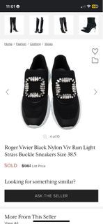 Authentic Roger Vivier Viv' Run Light Strass Buckle Sneakers in Fabrics