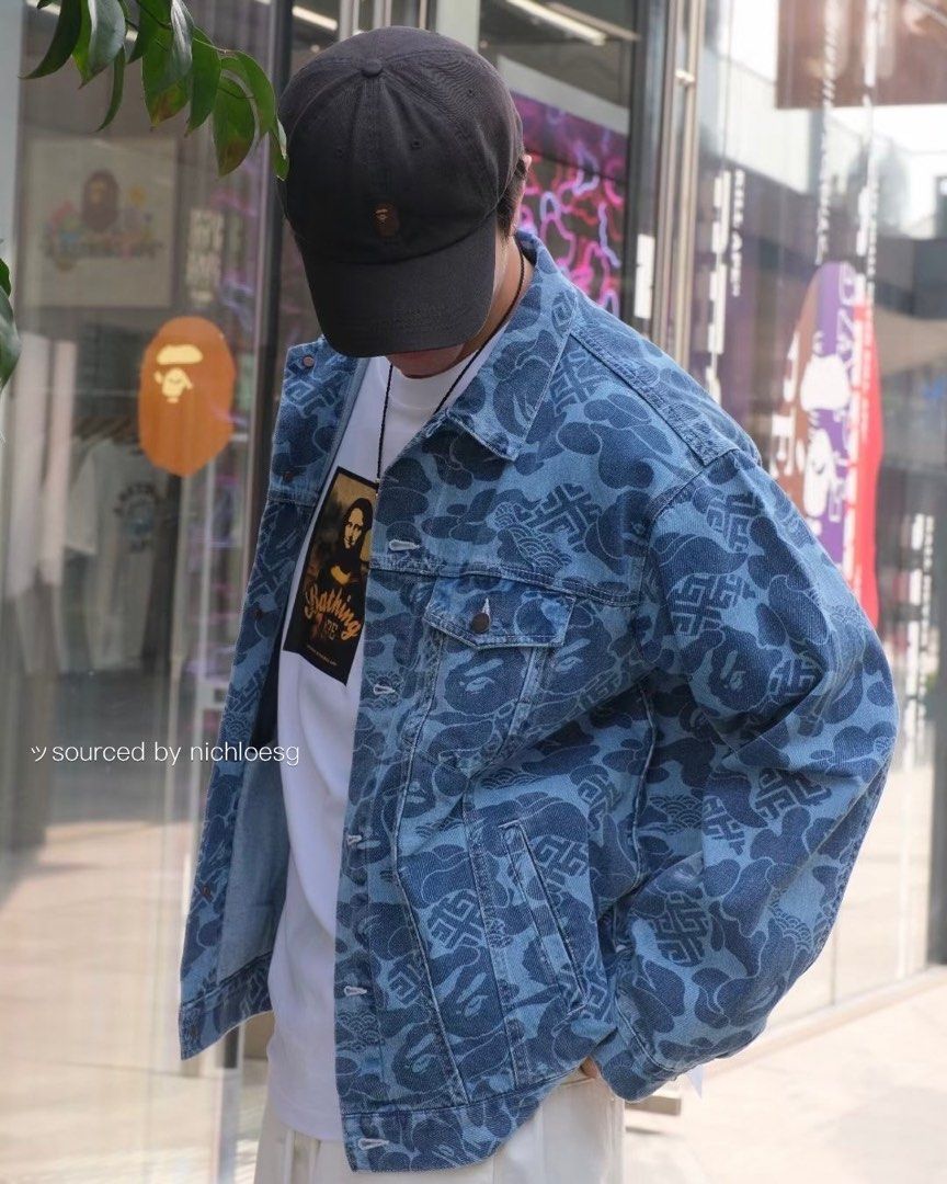 BAPE ASIA CAMO DENIM JACKET Men s Fashion Coats Jackets and Outerwear on Carousell