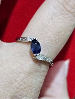 Blue Sapphire Stone Simple Ring 1