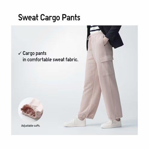 Uniqlo Sweat Cargo Pants, Women's Fashion, Bottoms, Other Bottoms