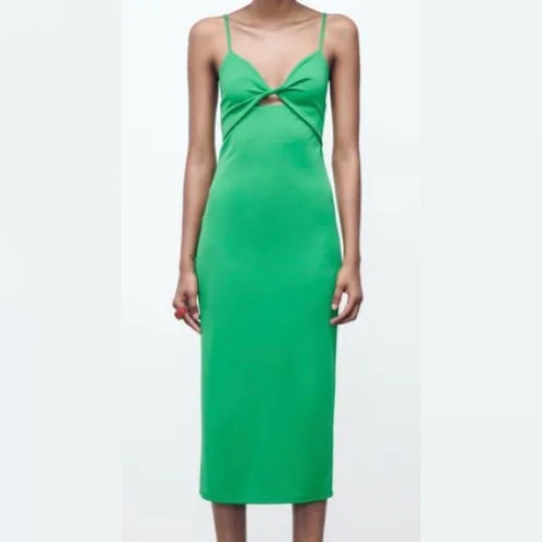 Zara green bodycon dress on sale
