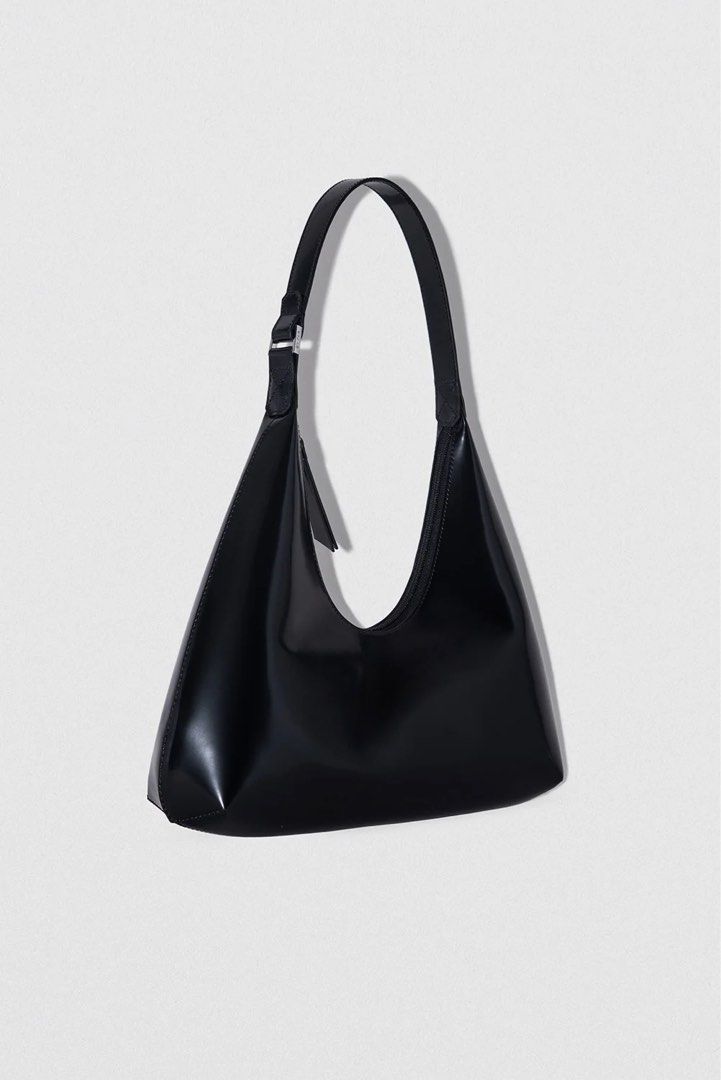 By Far Amber Bag in Black Semi Patent Leather, Luxury, Bags