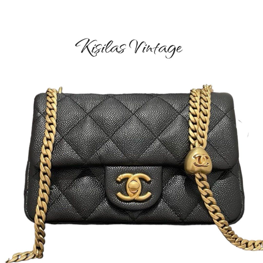 Chanel Caviar 心形調節扣, 名牌, 手袋及銀包- Carousell