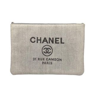 Chanel Deauville line canvas clutch bag