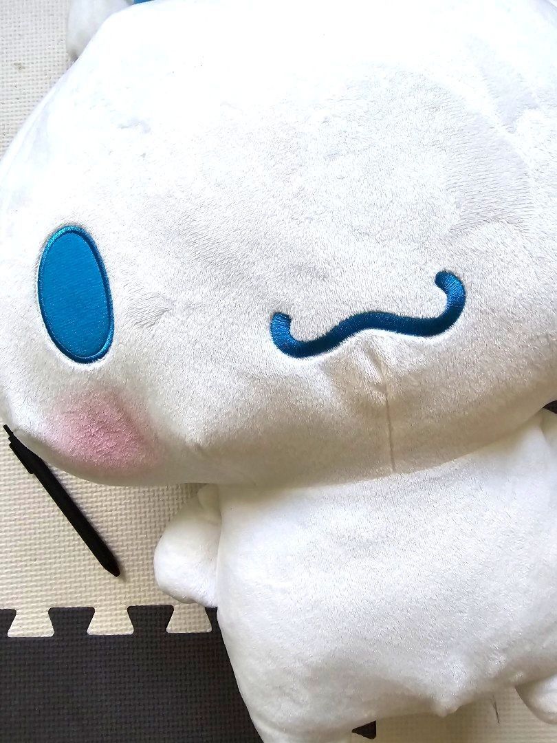 Cinnamaroll BIG sanrio original (Category: Plushies & Soft Toys) located in Paranaque City. Submitted by skyelinemanila (Listing ID 1295431228, Image 2). Description: Cinnamaroll big stuff toy sanrio original bought in Japan! like new!! for lalamove only or pick up at home. very big! pen for size comparison sf shouldered by buyer.