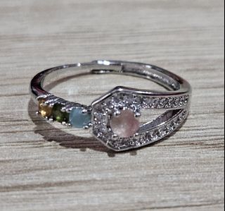 Colorful Tourmaline Stone Dainty Ring