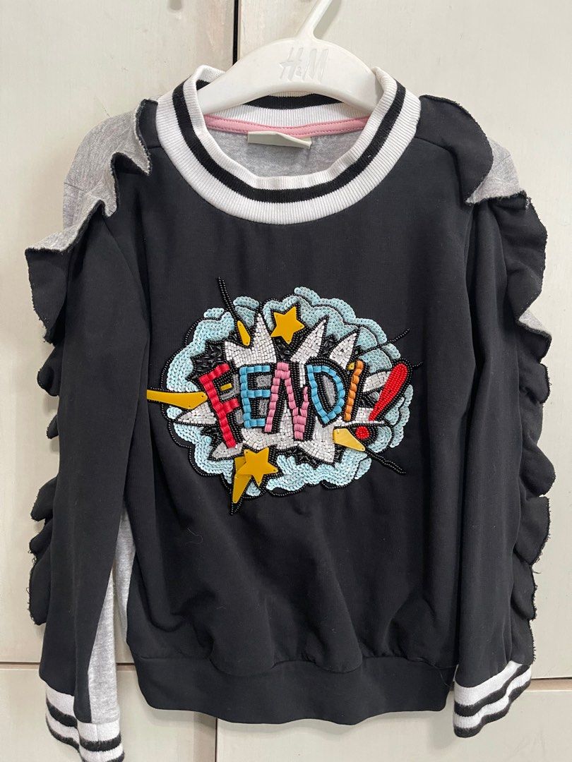FENDI Sweater (Category: Babies & Kids Fashion) located in Pasig City. Submitted by unicatamara (Listing ID 1297146655, Image 1). Description: In EUC. Size 4A Grab/lalamove within NCR c/o the buyer LBC COP outside NCR.