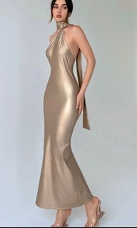 Gold/Champagne Halter Dress
