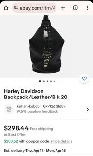 Harley Davidson Leather Barrel Backpack