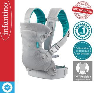 INFANTINO Flip™ 4-in-1 Light & Airy Convertible Carrier (with COOL Breathemesh® Fabric Design!) - Ergonomic Baby Carrier