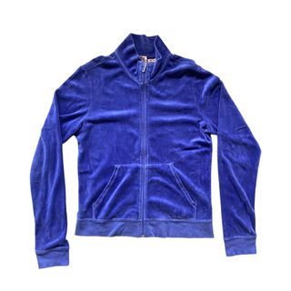 Juicy Couture Plain Blue Velour Jacket