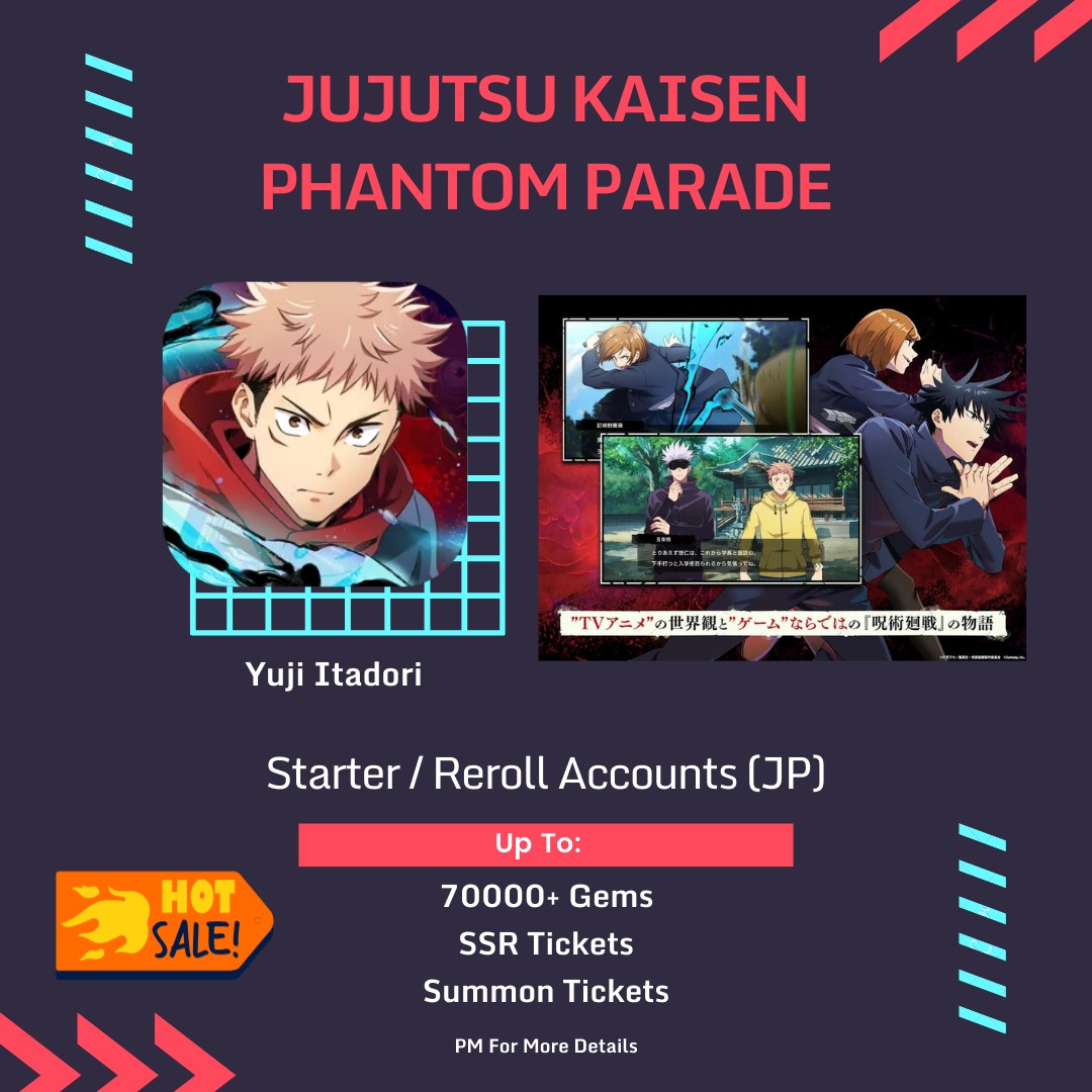 Jujutsu Kaisen Phantom Parade Starter / Story Completed Accounts, Video  Gaming, Gaming Accessories, In-Game Products on Carousell