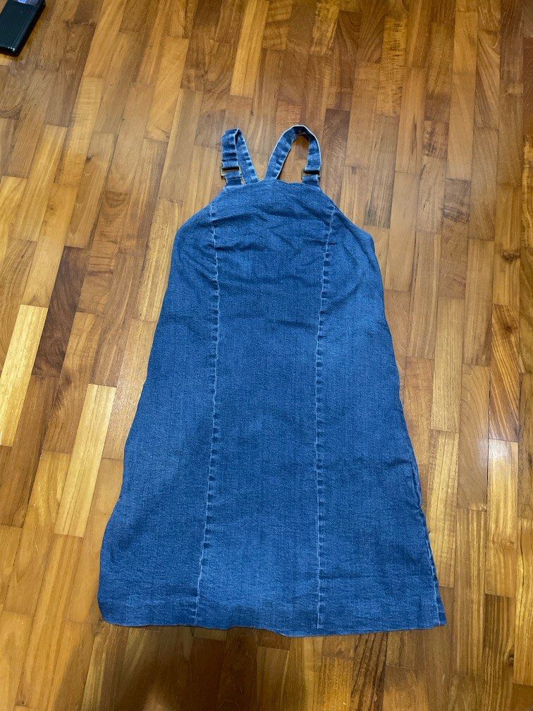 KOOKAI Denim Pinafore Overall Dress, Women's Fashion, Dresses & Sets,  Dresses on Carousell