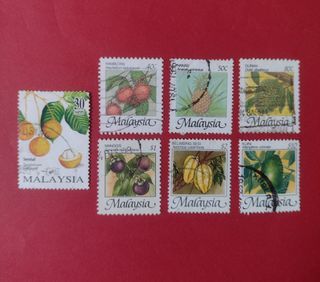 Malaysia 1998 / 1986 :  Fruits , set of 7 v. , used