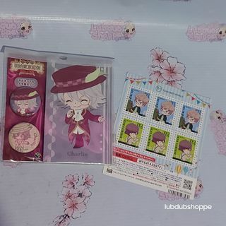 Meiji Tokyo Renka Charlie + Tsukipro | Tsukino World Horimiya Eichi + Shu Izumi  — Button Pin + Notepad + Stamp | Anime Collectibles
