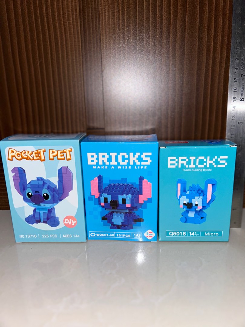 NEW all 20 Pocket Pet Bricks Puzzle Building Blocks Lilo and Stitch Nano block Nano Block Lego like Block Hobbies Toys Toys Games on Carousell