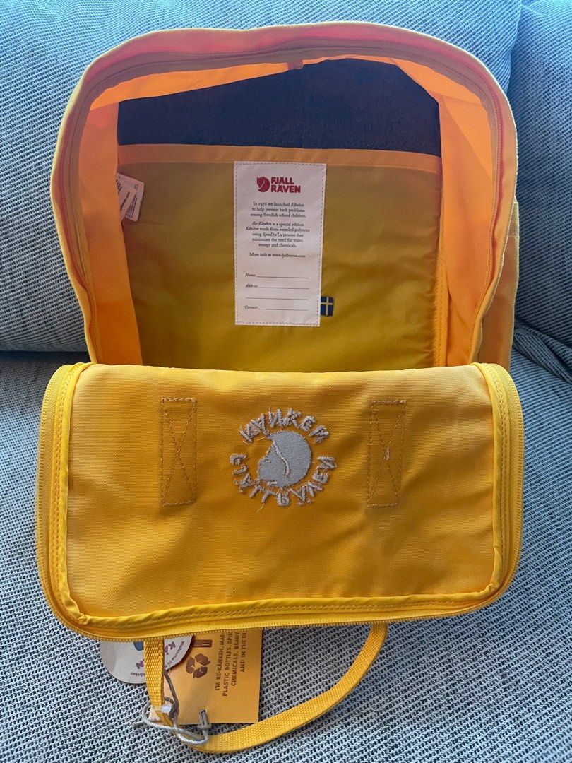 NEW Fjallraven Re Kanken 16L Sunflower Yellow Women s Fashion Bags Wallets Backpacks on Carousell