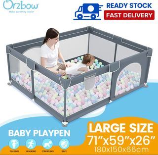 Preloved Orzbow large baby playpen with anti-slip base sturdy playground