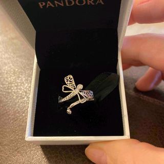 Pandora Dragon fly silver hug ring in silver