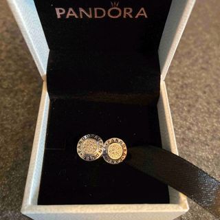 Pandora stued earrings logo Pandora lettering in earrings silver