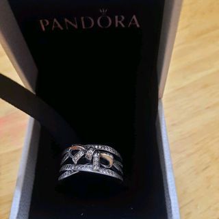 Pandora thick Polished ribbonn ring in silver