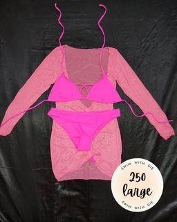 Pink Swimsuit with Dress Cover-Up