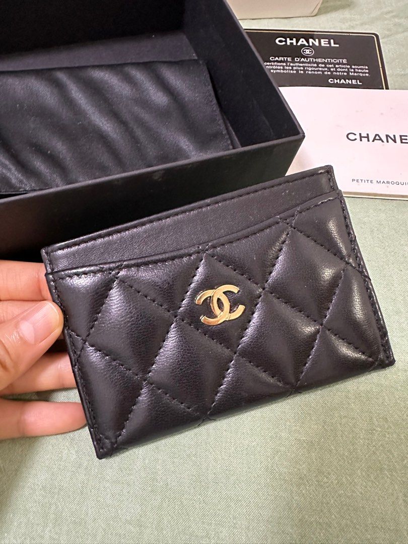 PRE LOVED AUTHENTIC CHANEL CARD HOLDER LAMBSKIN Luxury Bags Wallets on Carousell