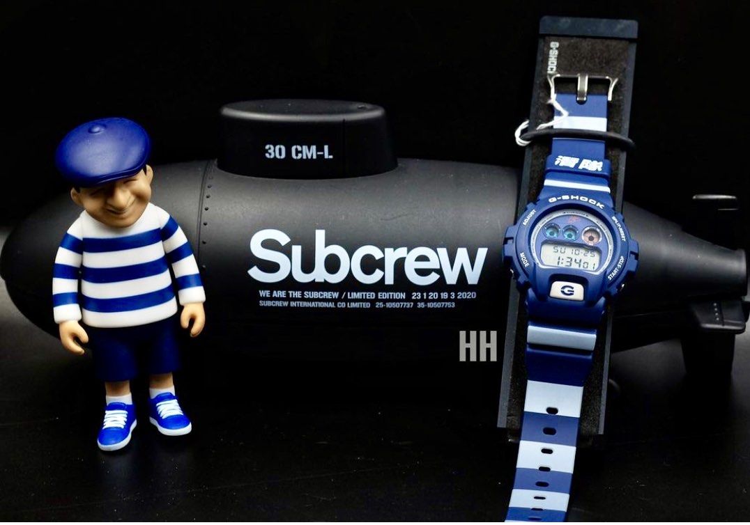 Rare Authentic Casio G Shock x Subcrew x Steve Calallero Collaboration DW 6900SBC20 2PRSSS Dw 6900 Watch Submarine toy and Figurine set