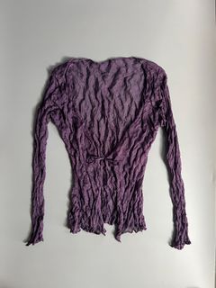 Royal Purple Wrinkled Front Tie Cover Up
