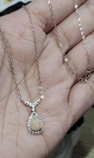 S925 White Opal Necklace