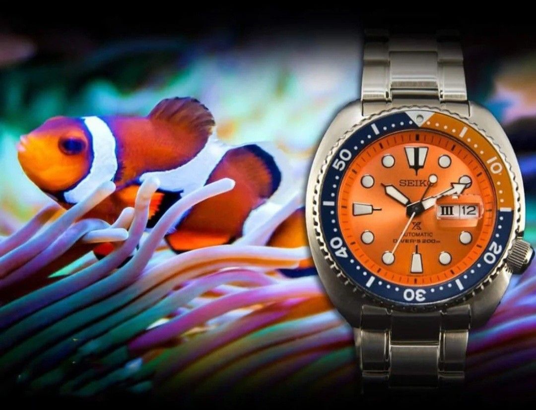 Scarce Like New Seiko Prospex The Orange Nemo Turtle Limited Edition Scuba Diver Automatic Watch SRPC95K1 SBDY023