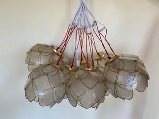 Set of 10 Capiz Hanging Lights