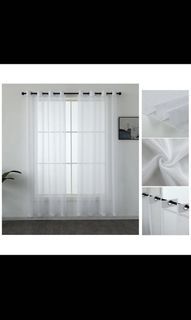 Sheer white 5ft curtain with rings 2 pcs