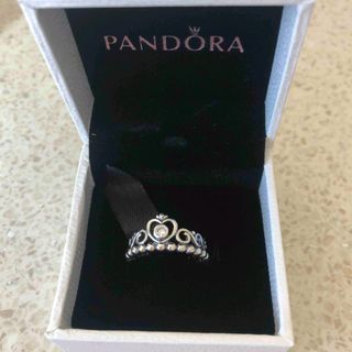Silver princess tiara silver ring Pandora