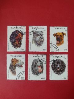 Tanzania 1993 :  Dogs , set of 6 v. , CTO