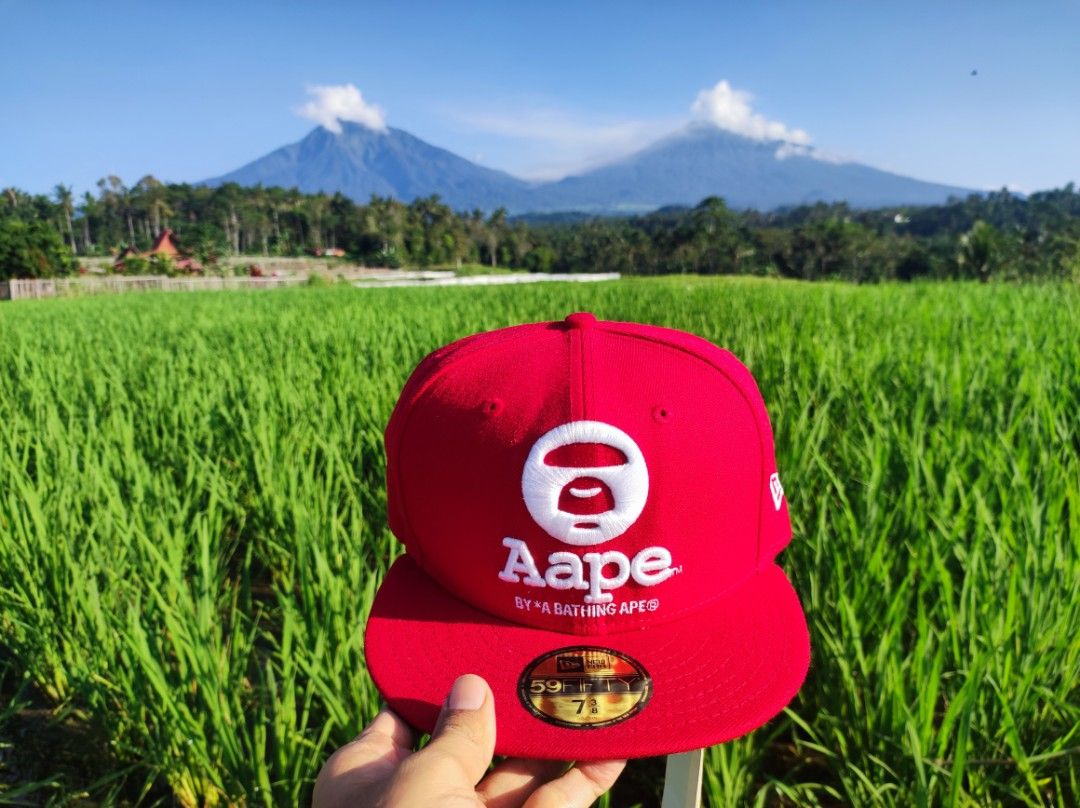 Topi 59Fifty Newera X Aape By Bathing APE Fesyen Pria Aksesoris Topi di Carousell