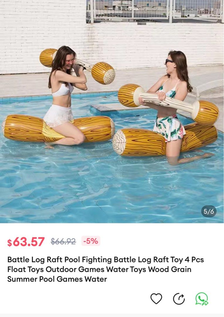 Tree log pool float fun (Category: Kids Toys) located in Singapore. Submitted by thingsforsale11 (Listing ID 1297207623, Image 2). Description: Tree log pool floats! I’ve lost one of the sitting logs but otherwise still great!.