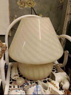 Vintage Murano Swirl Glass Yellow Lamp