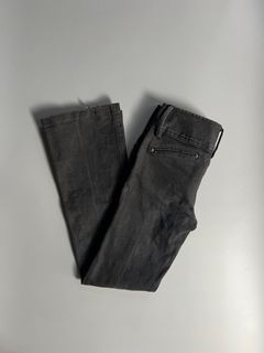 Vintage Y2K Black Bell Bottom Belt Detail Denim Jeans